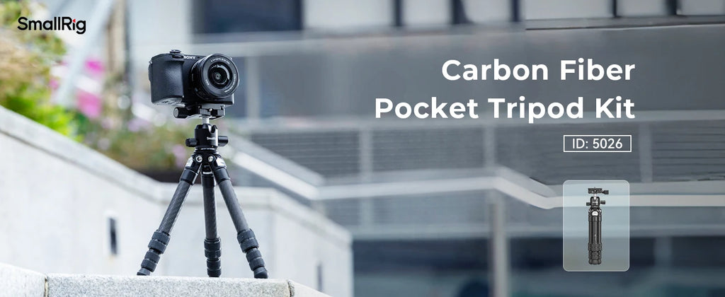 SmallRig Carbon Fiber Pocket Tripod Kit with Ball Head Storage Bag for DSLR, Mirrorless Camera Load Up to 5kg (VT193C0-BH3) 5026