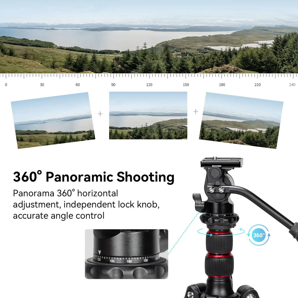 SmallRig Selection Compact Fluid Head Tilted +90°-55° and Swiveled 360° Multi-angle Shooting for Video shooting Base for Tripod