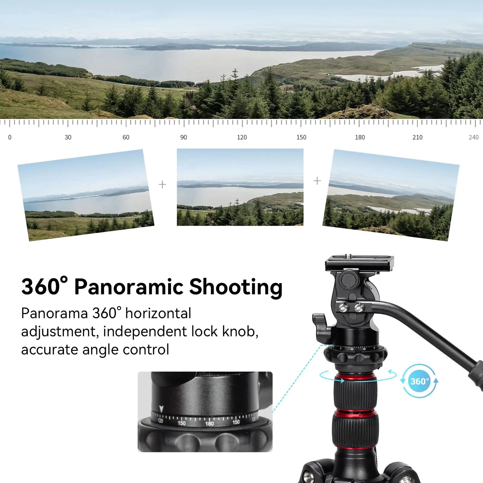 SmallRig Selection Compact Fluid Head Tilted +90°-55° and Swiveled 360° Multi-angle Shooting for Video shooting Base for Tripod
