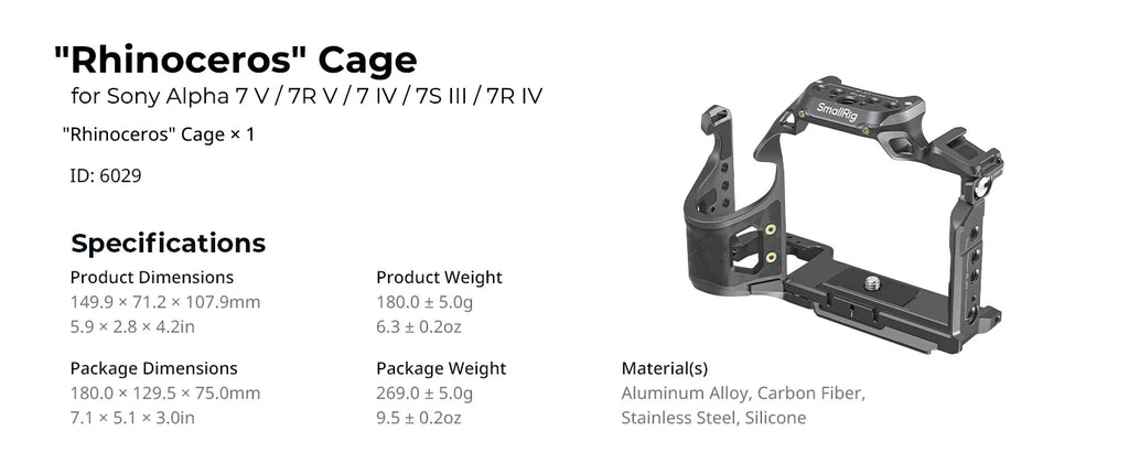 BRR × SmallRig A7 V Rhinoceros Creator Cage