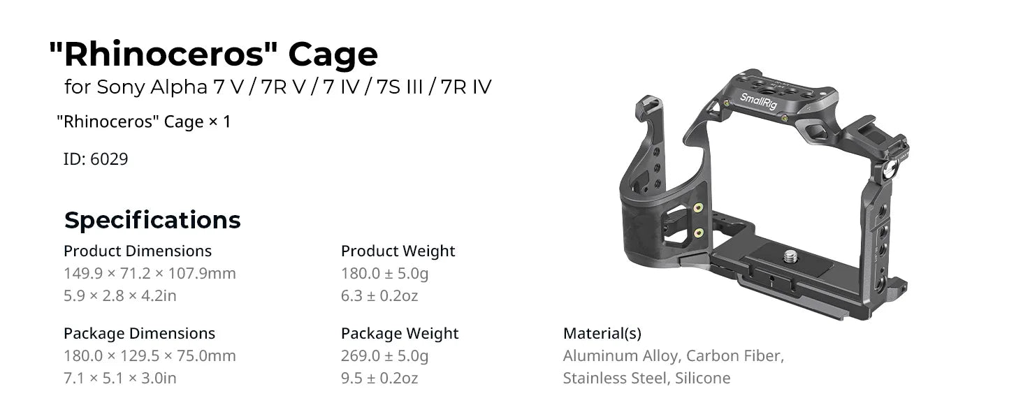 BRR × SmallRig A7 V Rhinoceros Creator Cage